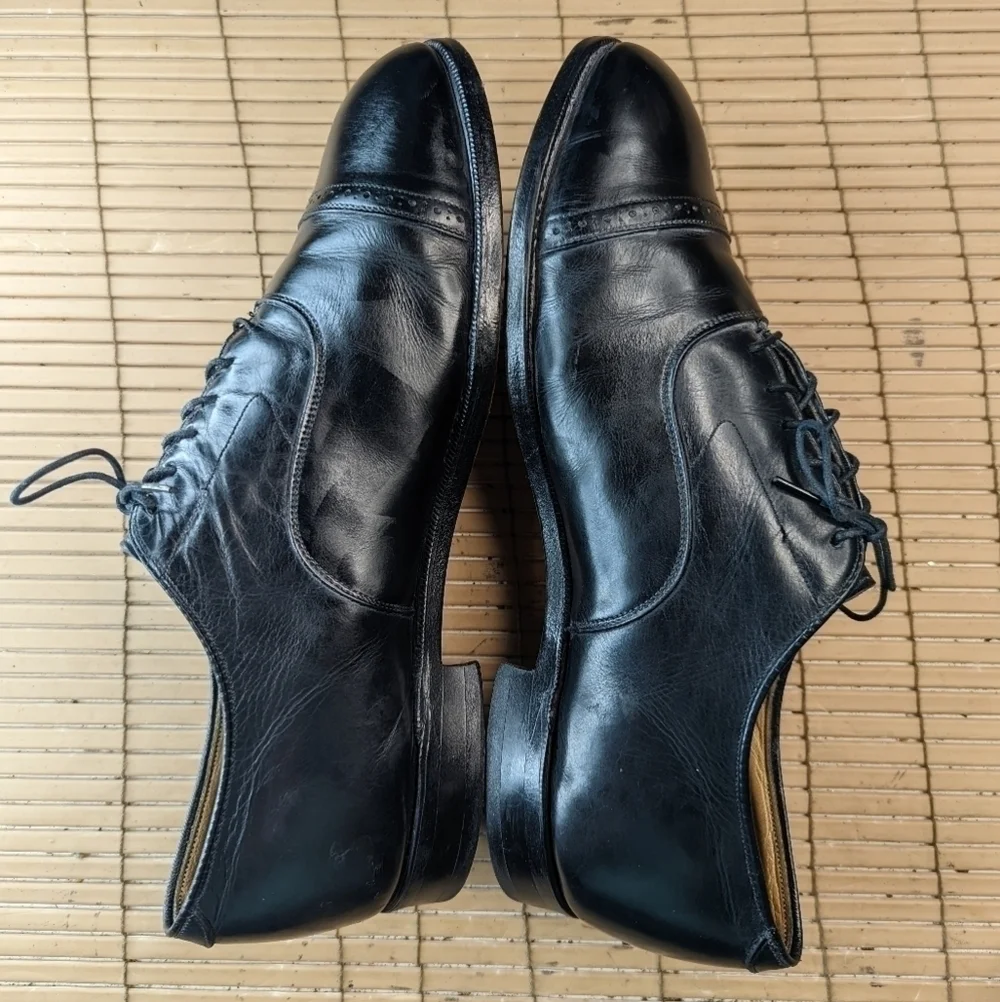Johnston & Murphy Aristocraft Black leather captoe Oxford Dress shoes men's sz 8
